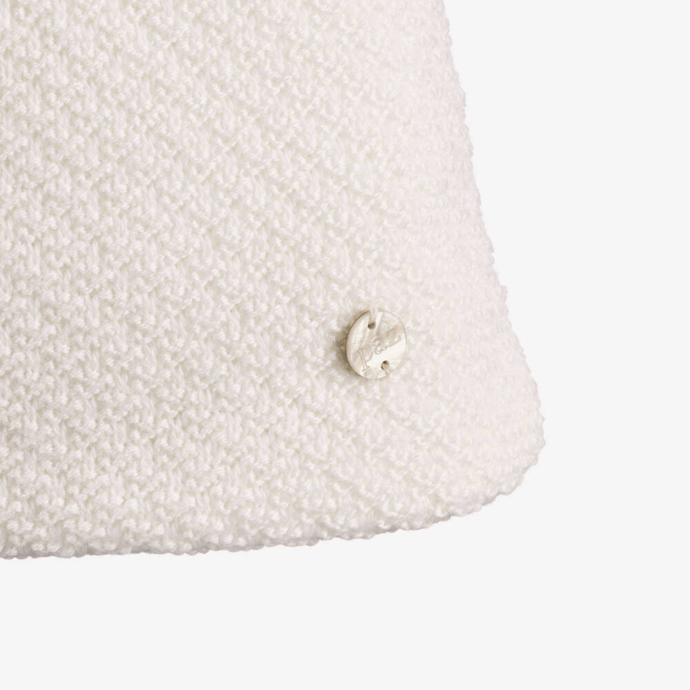 PAZ Rodríguez-Girls Ivory Knitted Coat With Faux Fur Collar | Childrensalon