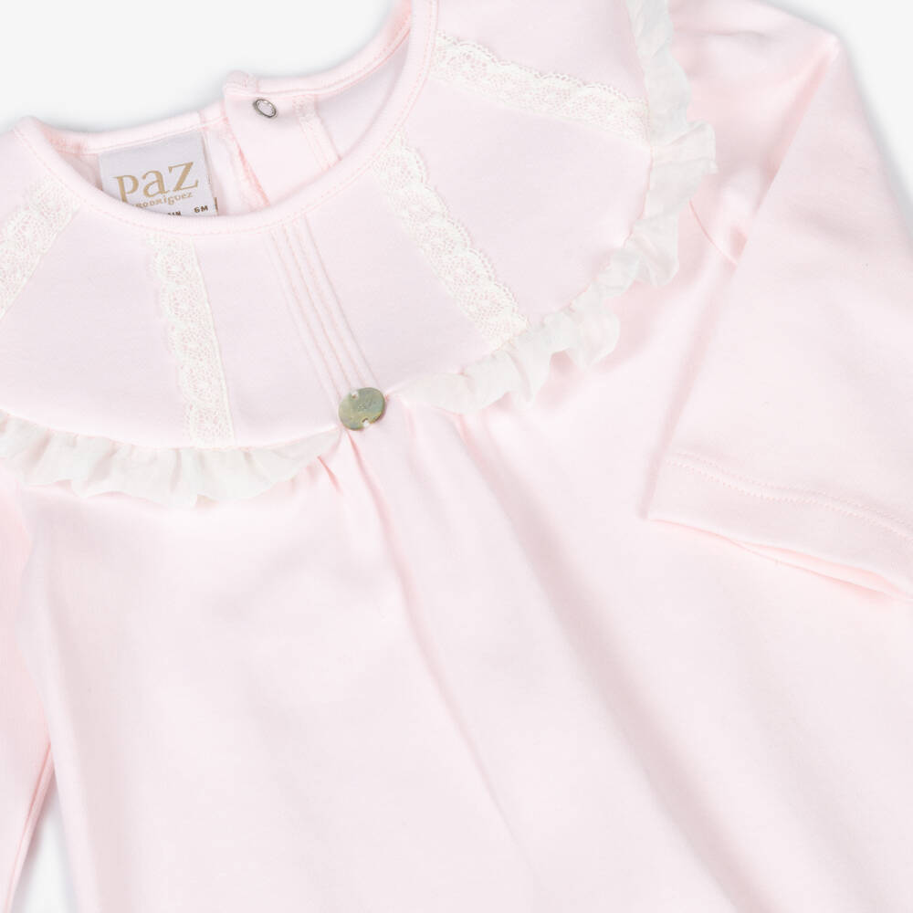 PAZ Rodríguez-Girls Pink Cotton Babygrow | Childrensalon