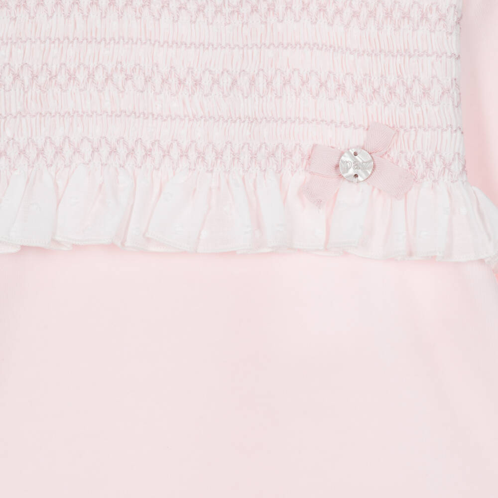PAZ Rodríguez-Girls Pink Velour Babysuit Set with Hat & Bib | Childrensalon
