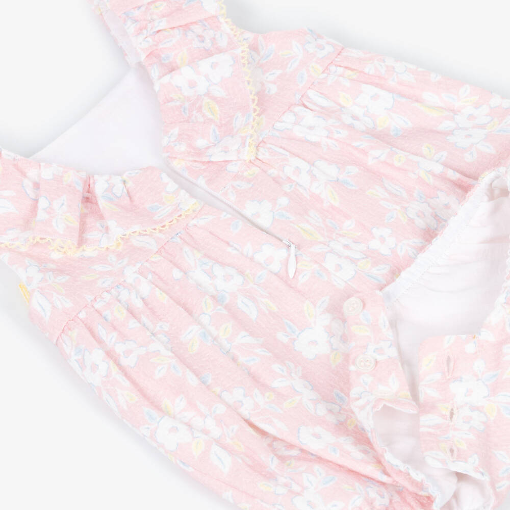 PAZ Rodríguez-Girls Pink & White Floral Print Cotton Shortie | Childrensalon