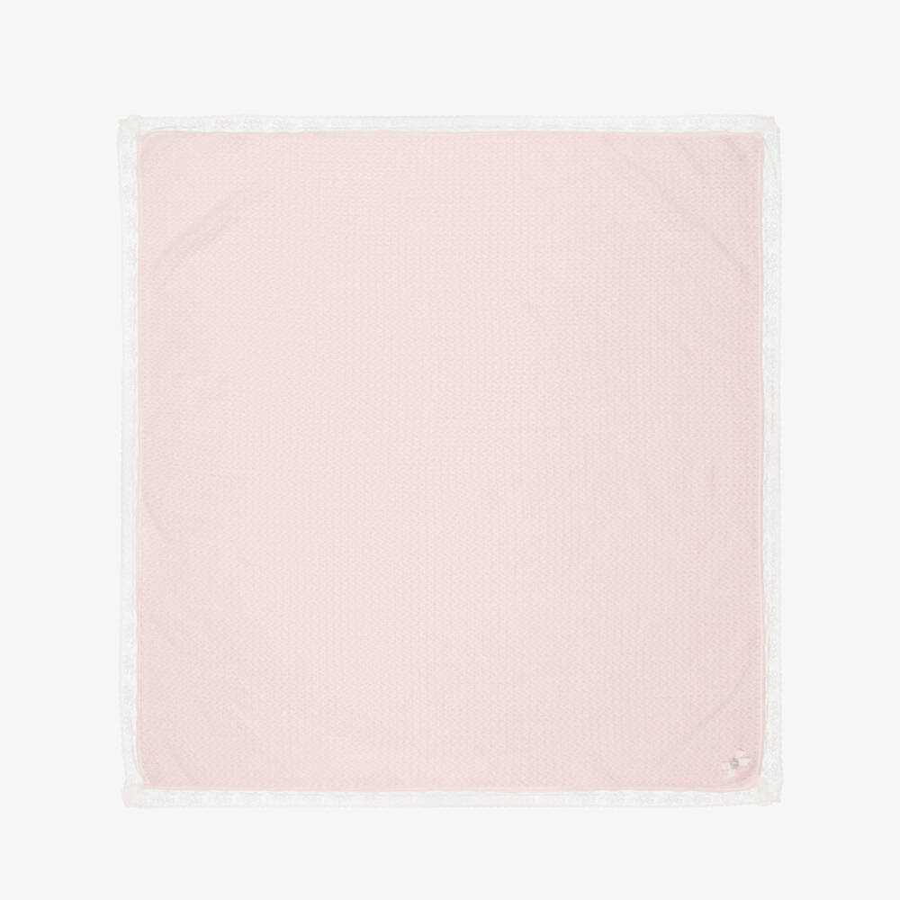 PAZ Rodríguez-Girls Pink Wool Knit Babysuit Set with Lace Trims | Childrensalon