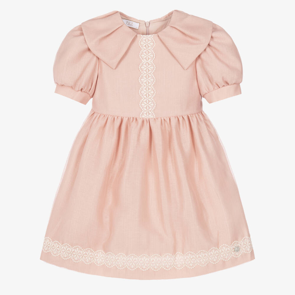 PAZ Rodríguez-Girls Rose Pink Collared Dress | Childrensalon