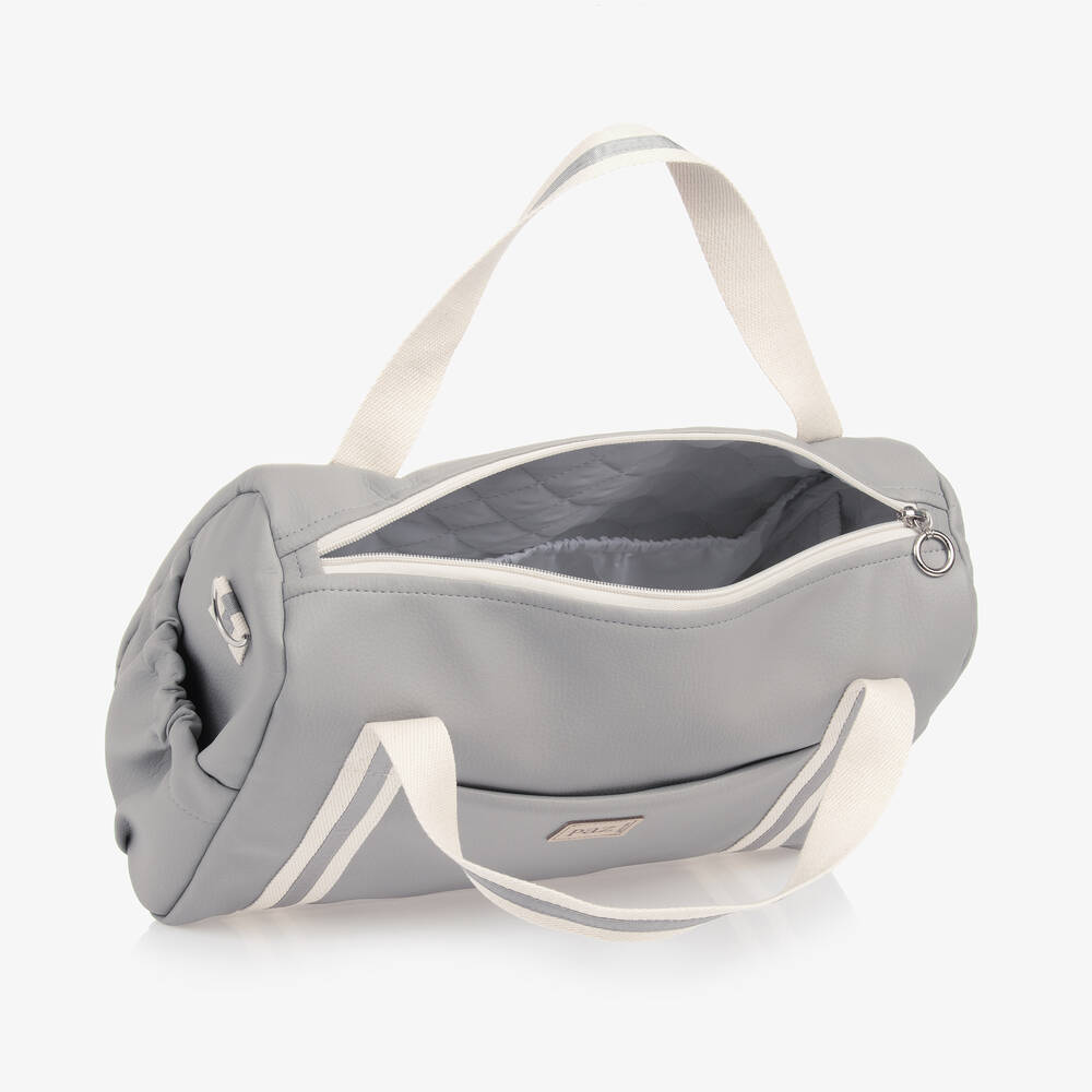PAZ Rodríguez-Grey Faux Leather Changing Bag (36cm) | Childrensalon