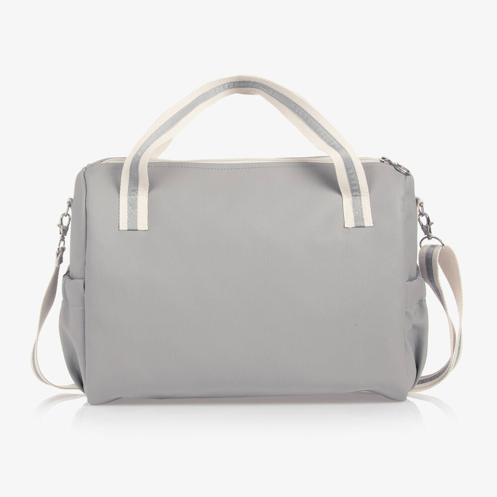 PAZ Rodríguez-Grey Faux Leather Changing Bag (36cm) | Childrensalon