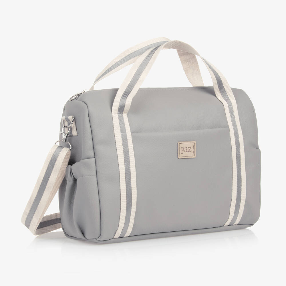 PAZ Rodríguez-Grey Faux Leather Changing Bag (36cm) | Childrensalon