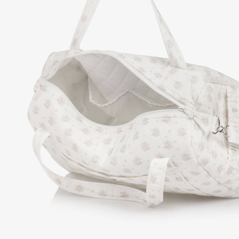 PAZ Rodríguez-Ivory Cotton Floral Weekend Changing Bag (40cm) | Childrensalon
