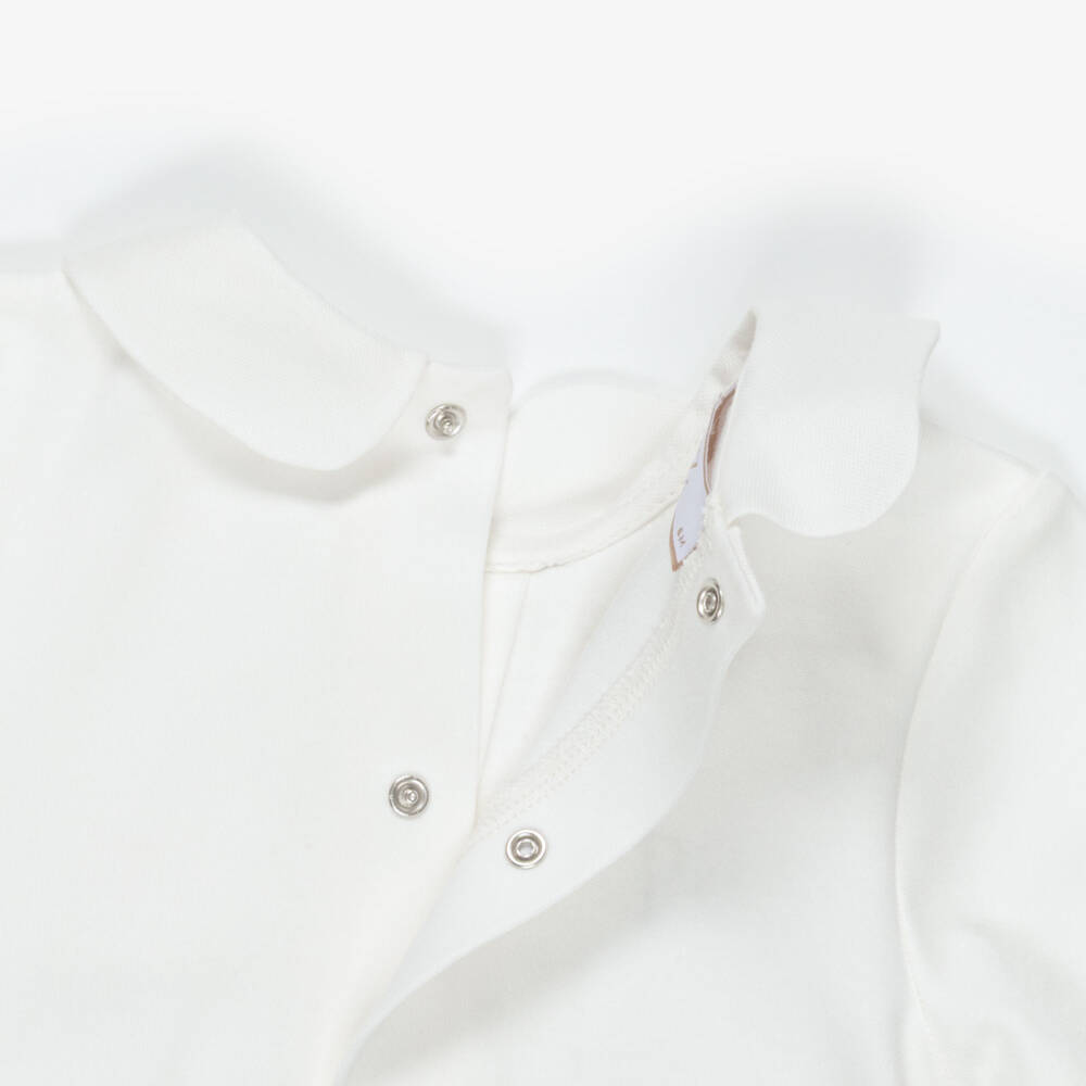 PAZ Rodríguez-Ivory Cotton Jersey Babysuit & Hat Set with Blanket | Childrensalon