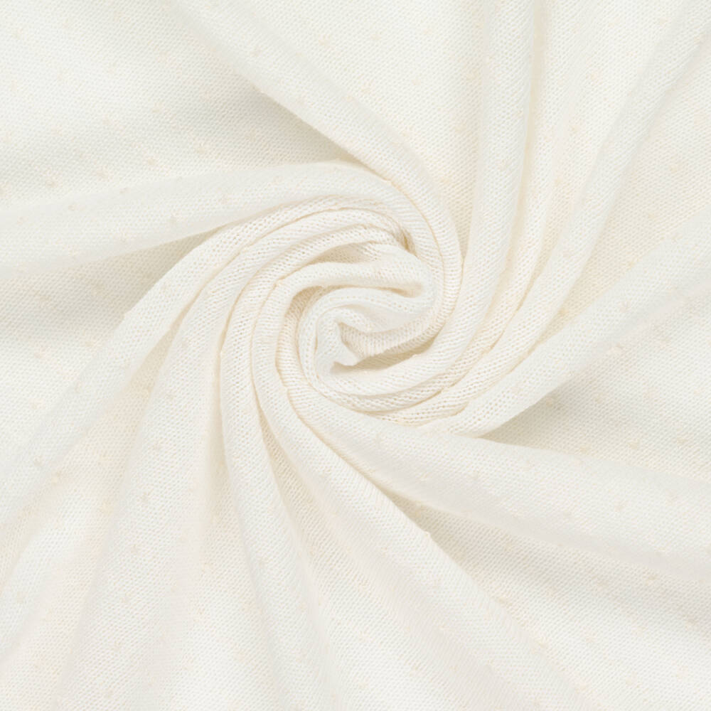 PAZ Rodríguez-Ivory Cotton Knit Baby Shawl with Knot Stitch Detail (106cm) | Childrensalon