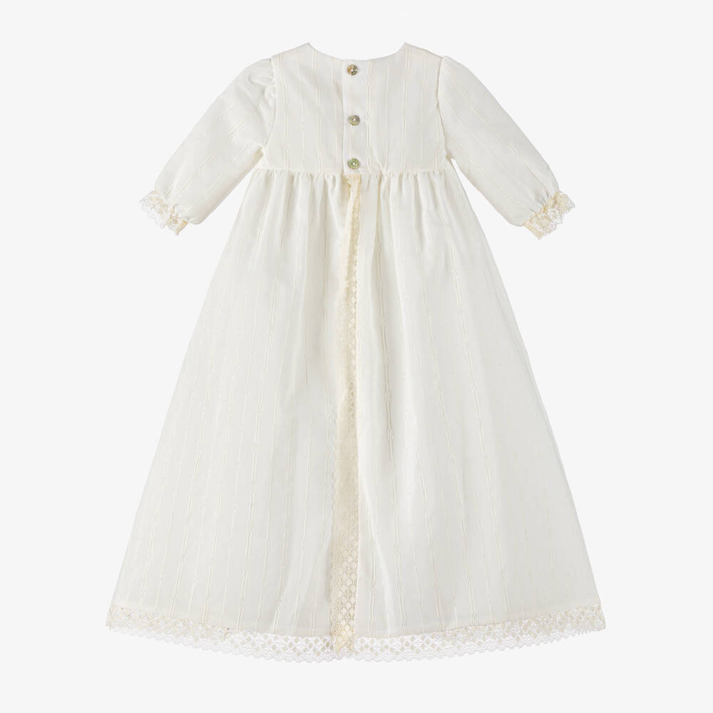 PAZ Rodríguez-Ivory Cotton & Lace Baby Ceremony Gown | Childrensalon