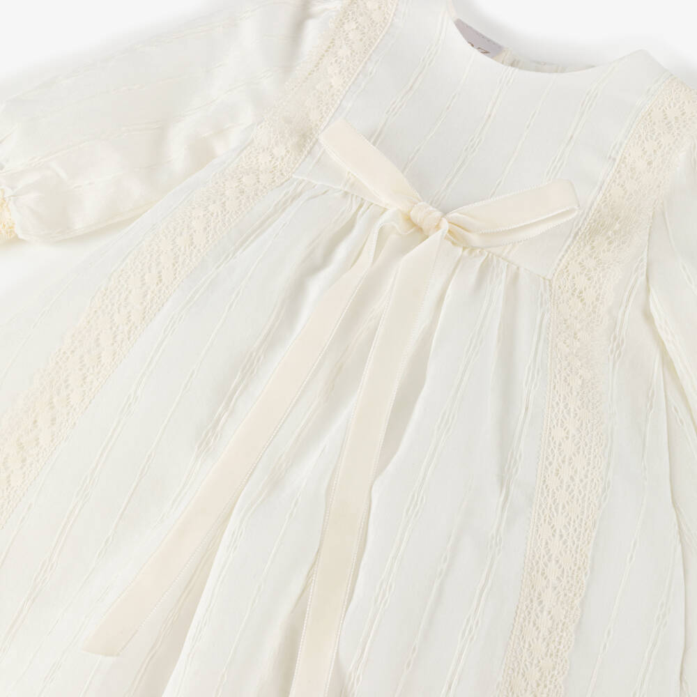 PAZ Rodríguez-Ivory Cotton & Lace Baby Ceremony Gown | Childrensalon