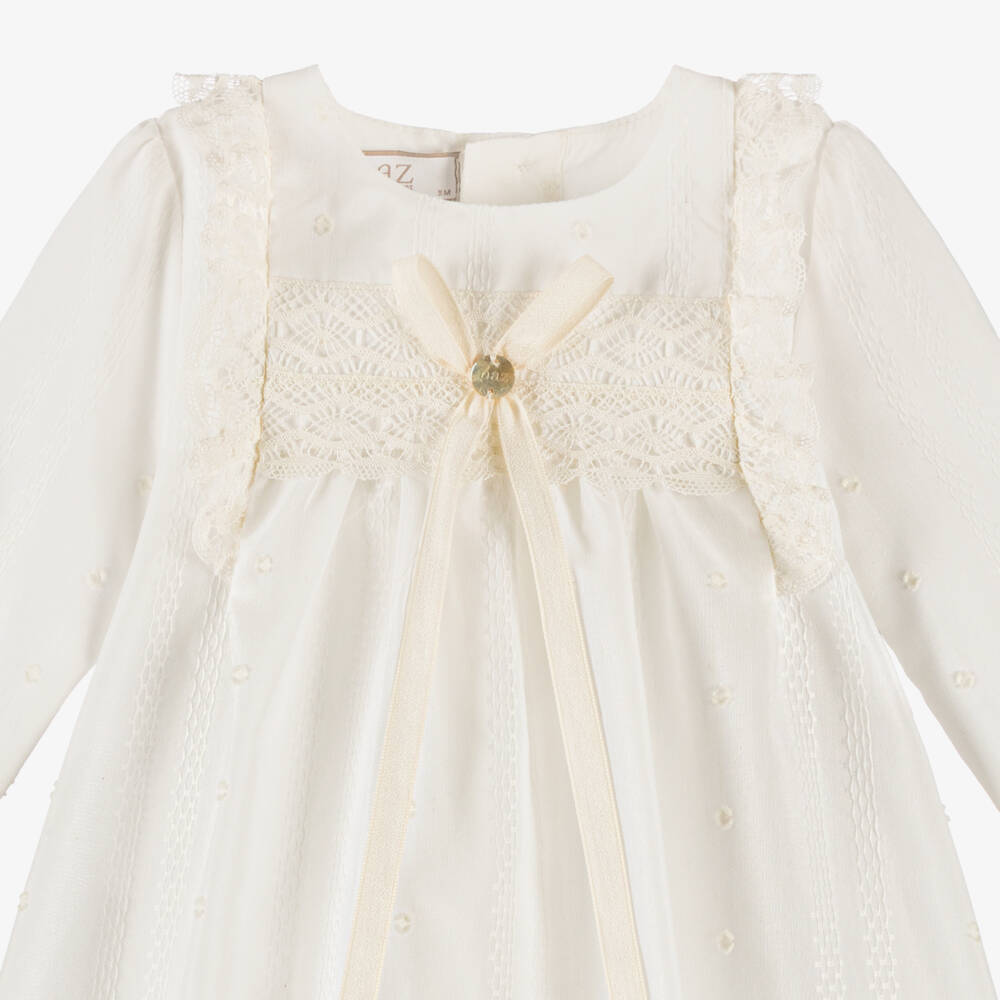 PAZ Rodríguez-فستان مراسم مطرز لون عاجي للرضع | Childrensalon