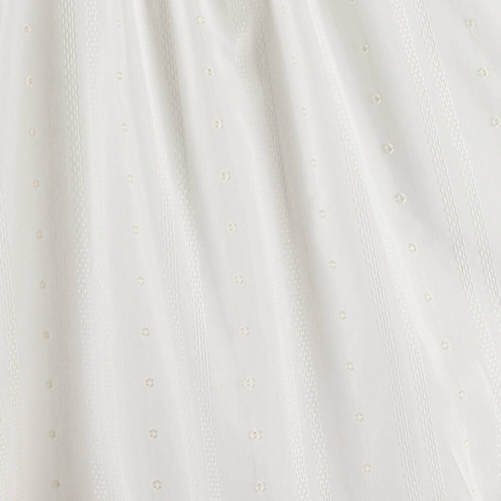 PAZ Rodríguez-Ivory Embroidered Ceremony Gown with Lace Trim | Childrensalon
