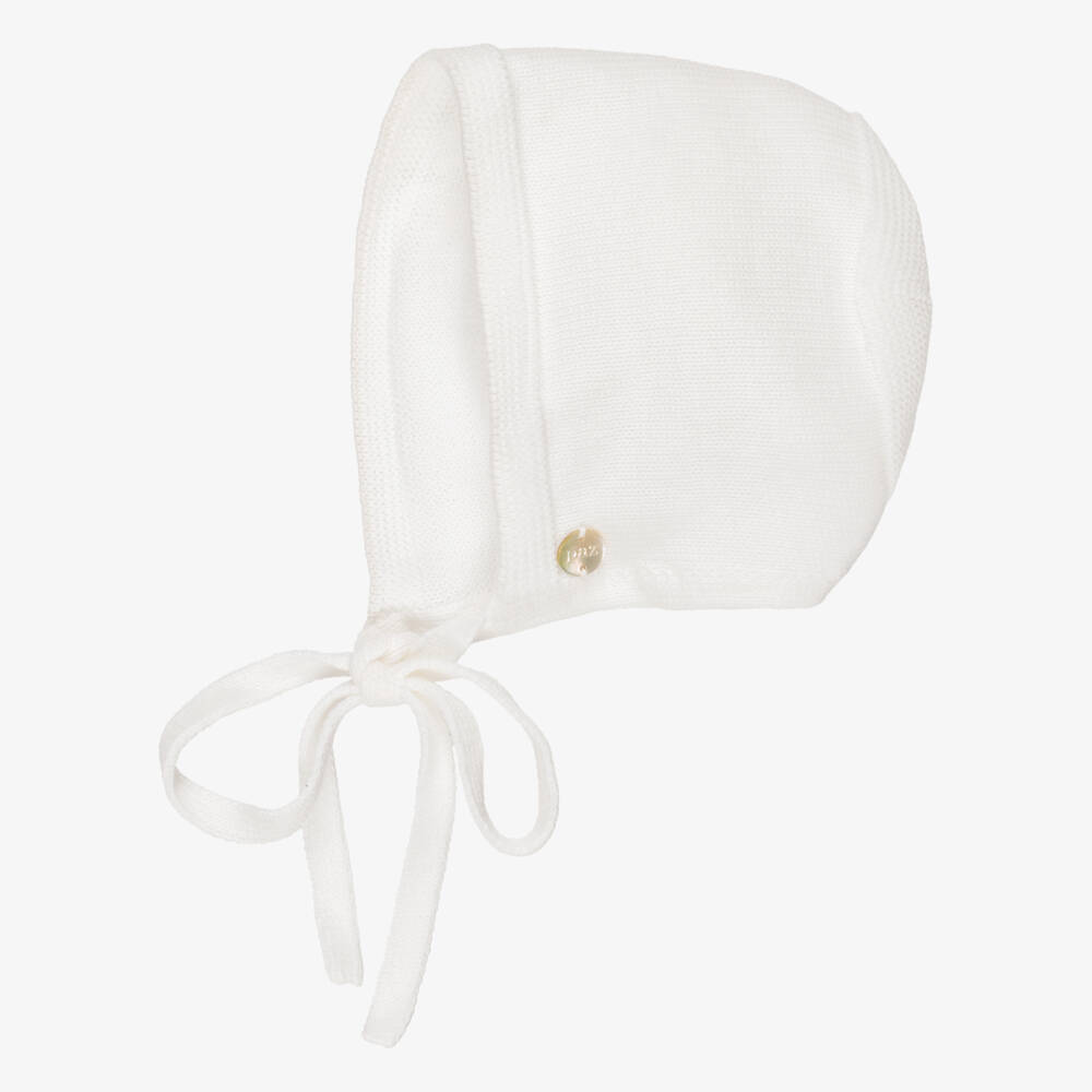 PAZ Rodríguez-Ivory Knitted Cotton Babysuit & Bonnet Set | Childrensalon