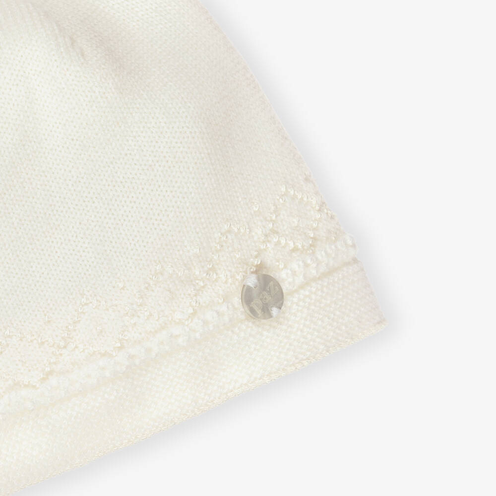 PAZ Rodríguez-Ivory Knitted Merino Wool Baby Hat | Childrensalon