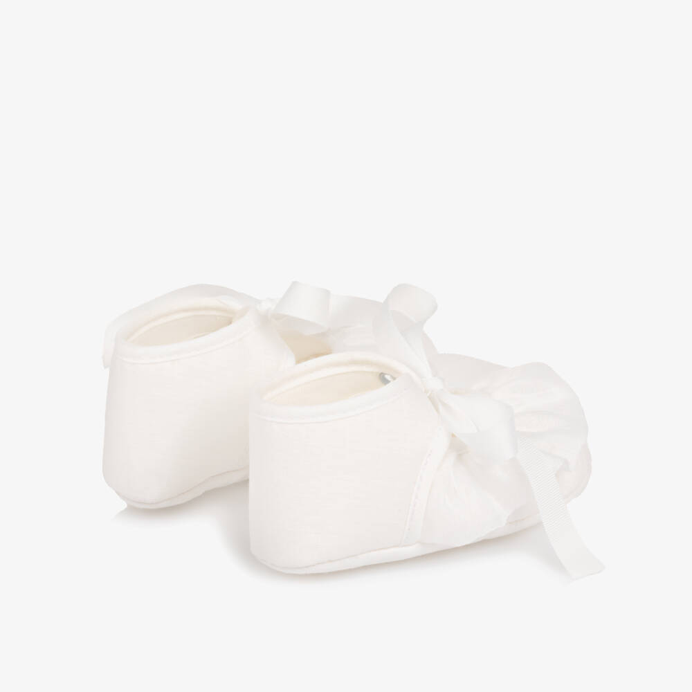 PAZ Rodríguez-Ivory Tie-Up Ruffle Pre-Walkers | Childrensalon