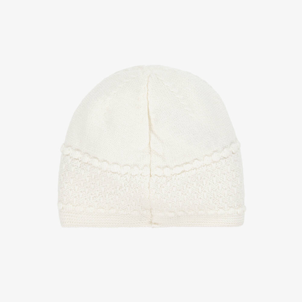 PAZ Rodríguez-Ivory Wool Knit Baby Hat | Childrensalon