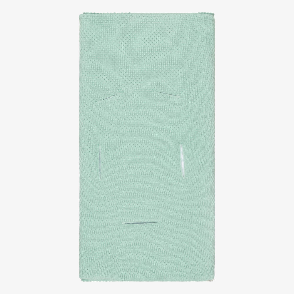 PAZ Rodríguez-Mint Green Knitted Cotton Baby Nest (69cm) | Childrensalon