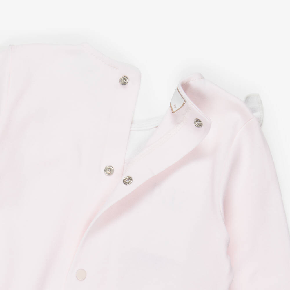 PAZ Rodríguez-Pale Pink Cotton Jersey Babygrow & Hat Set with Blanket  | Childrensalon