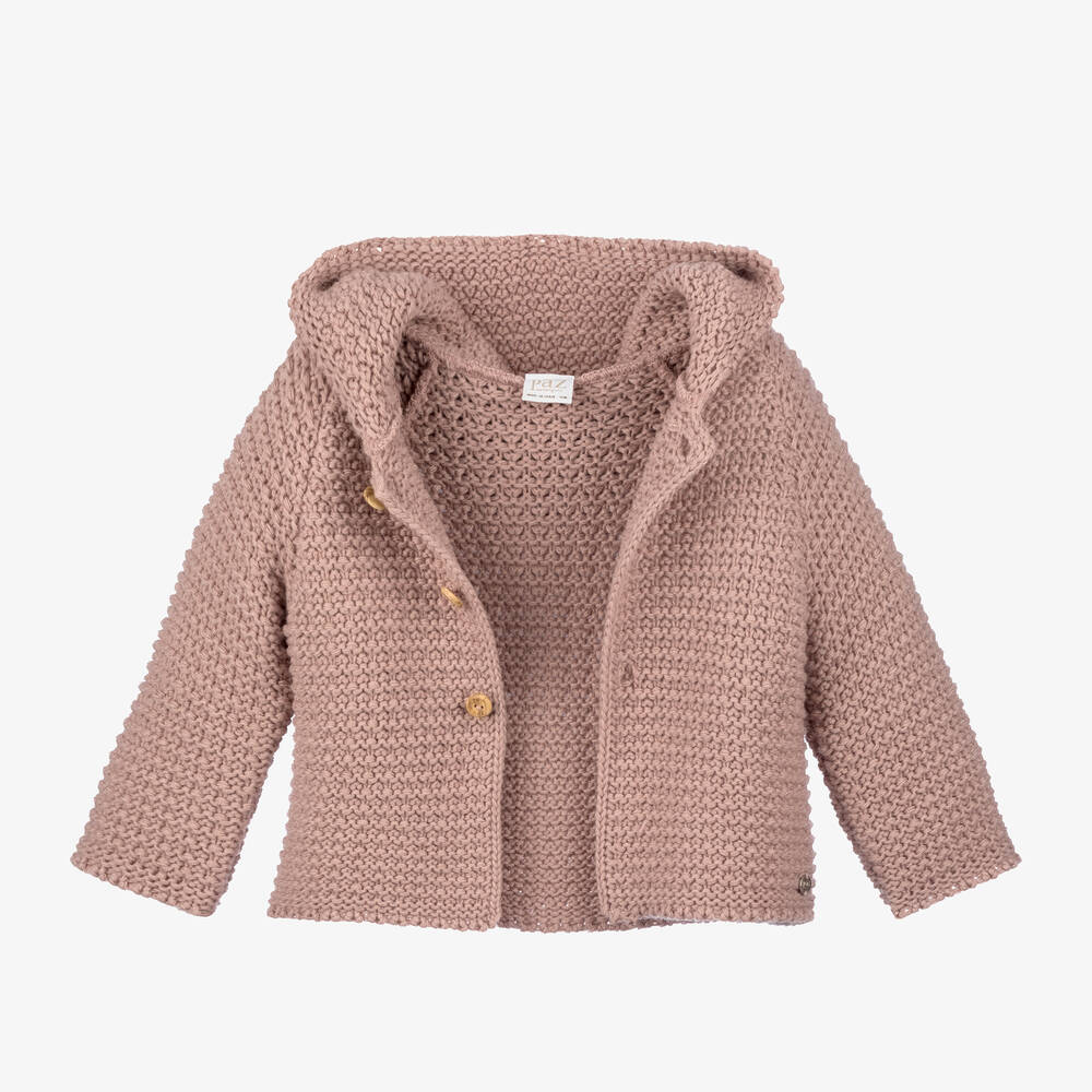PAZ Rodríguez-Pink Knitted Wool Jacket | Childrensalon
