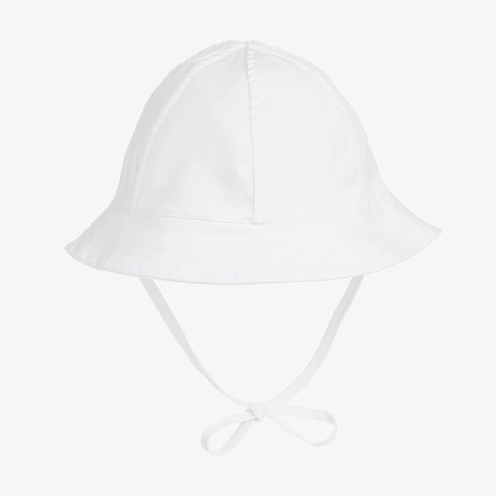 PAZ Rodríguez-قبعة قطن تويل لون أبيض للأطفال | Childrensalon