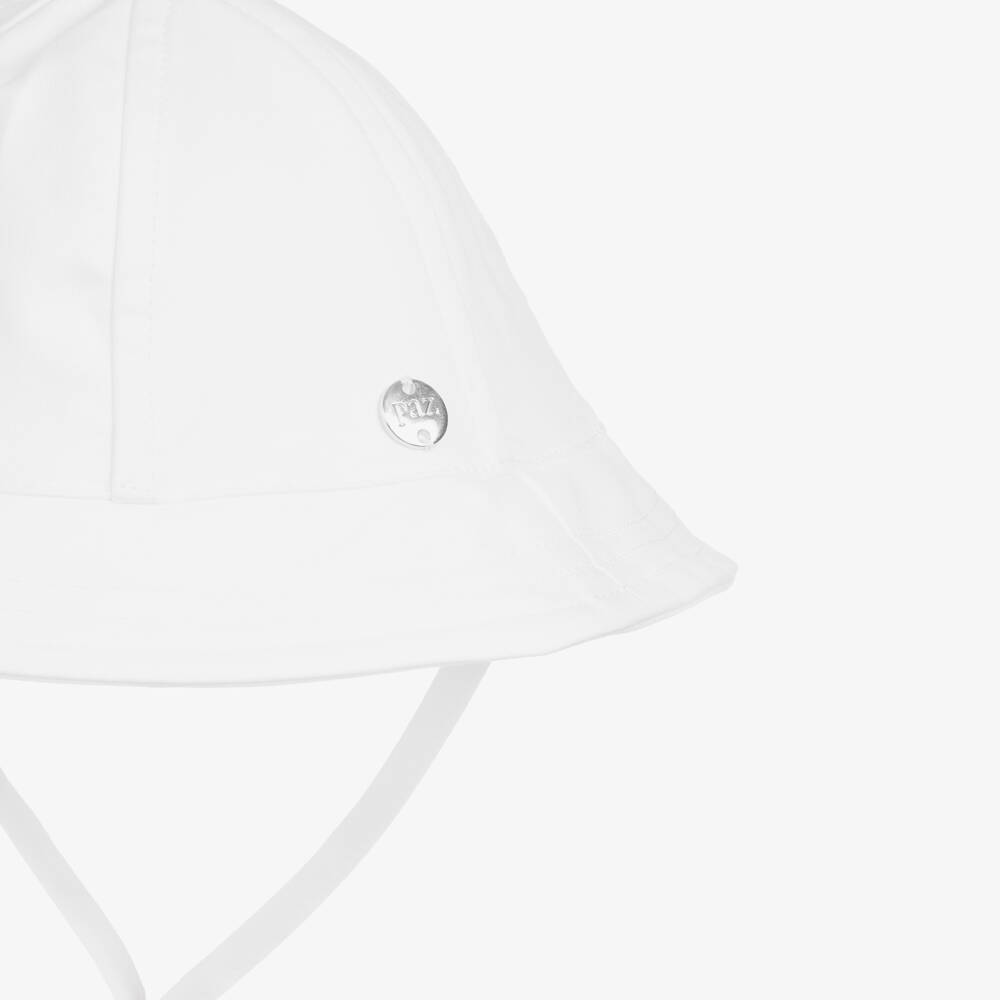 PAZ Rodríguez-White Cotton Twill Sun Hat | Childrensalon