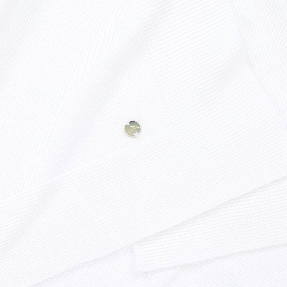 PAZ Rodríguez-بطانية قطن عضوي محبوك لون أبيض للأطفال (98 سم) | Childrensalon