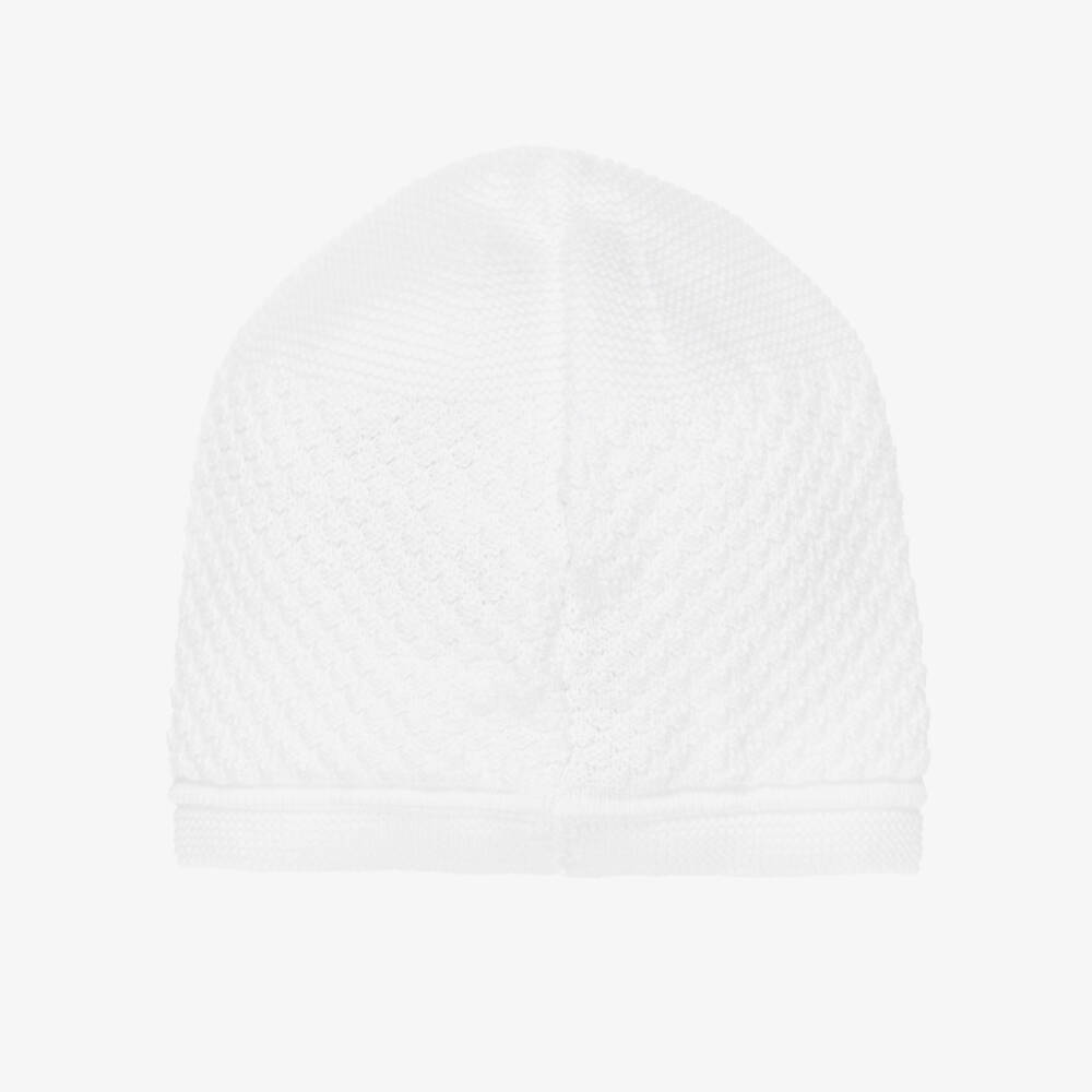 PAZ Rodríguez-White Patterned Knit Baby Hat | Childrensalon