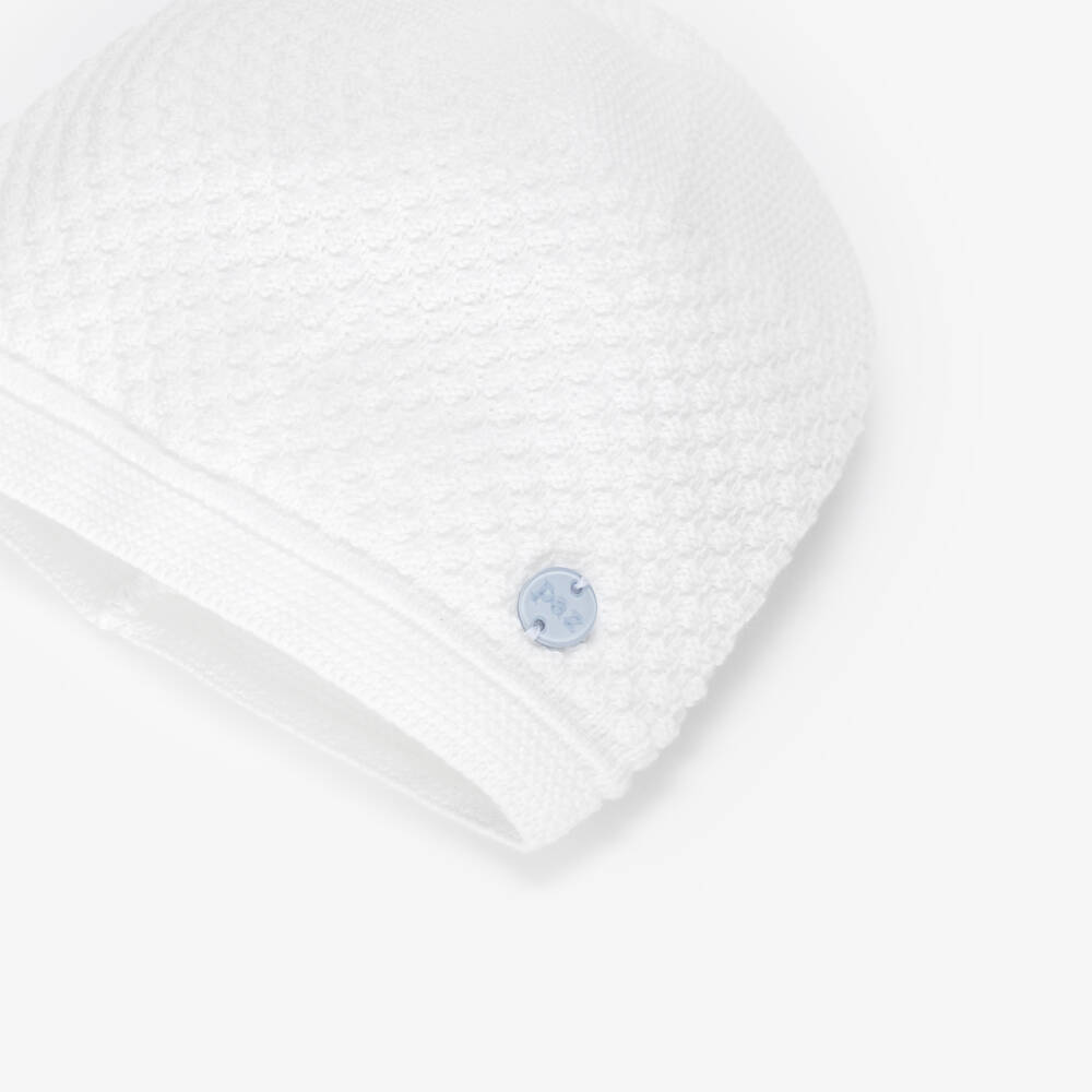 PAZ Rodríguez-White Patterned Knit Baby Hat | Childrensalon