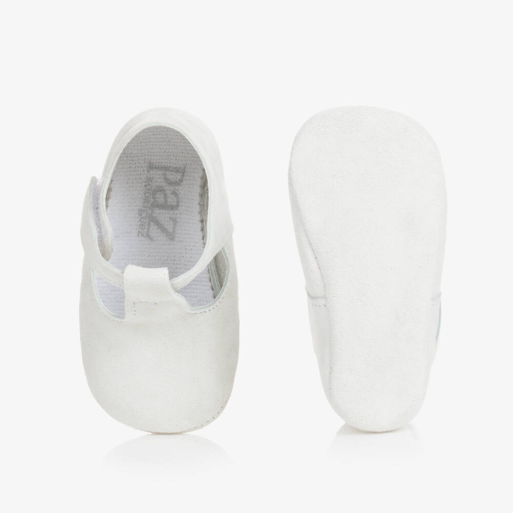 PAZ Rodríguez-حذاء جلد شامواه لون أبيض لمرحلة قبل المشي | Childrensalon