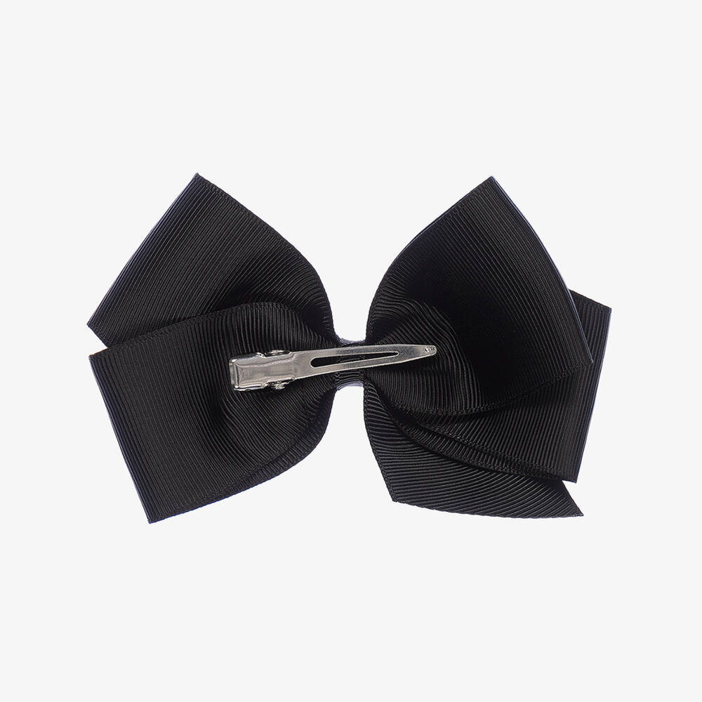 Peach Ribbons-مشبك شعر بفيونكة لون أسود (12 سم) | Childrensalon