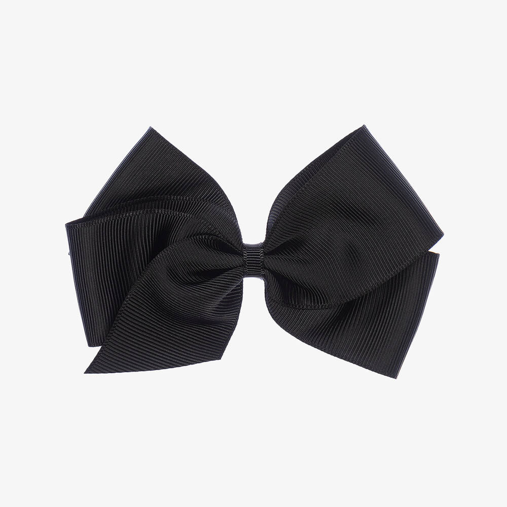 Peach Ribbons-مشبك شعر بفيونكة لون أسود (12 سم) | Childrensalon