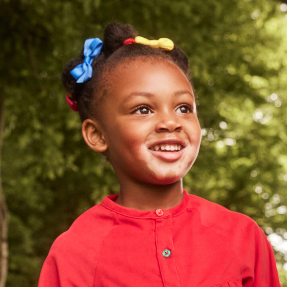 Peach Ribbons-Bright Blue Bow Hair Clip (7cm) | Childrensalon