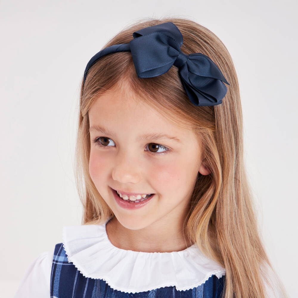 Peach Ribbons-Синий ободок с бантиком для девочек | Childrensalon