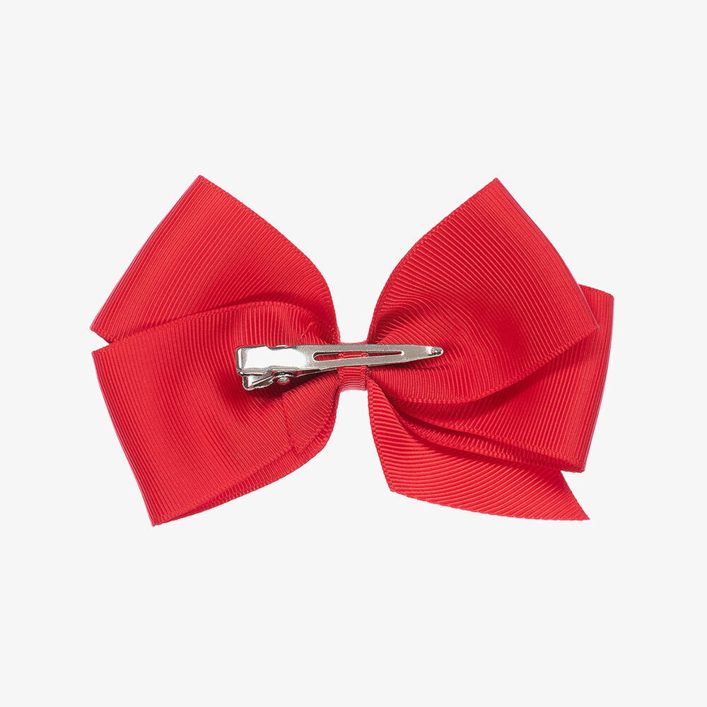 Peach Ribbons-مشبك شعر فيونكة لون أحمر (12 سم) | Childrensalon