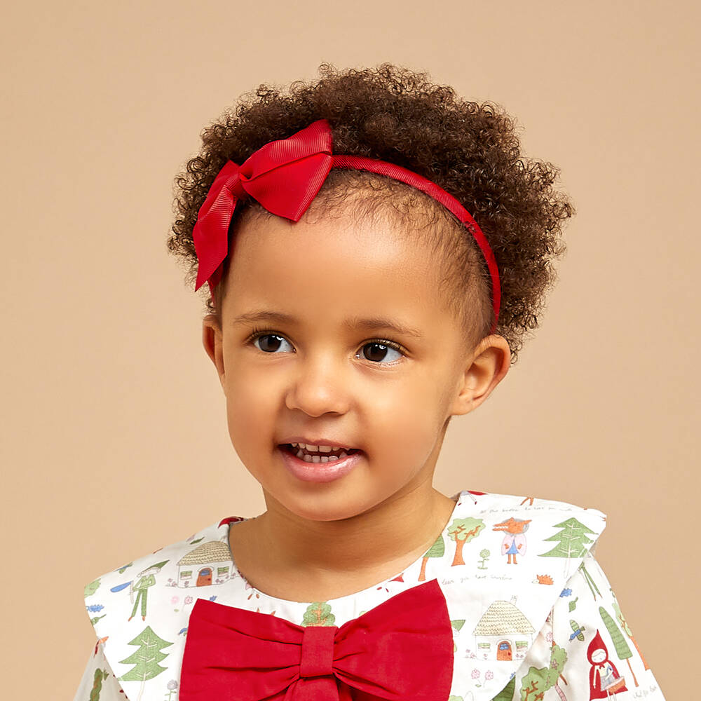 Peach Ribbons-Красный ободок с бантом для девочек | Childrensalon