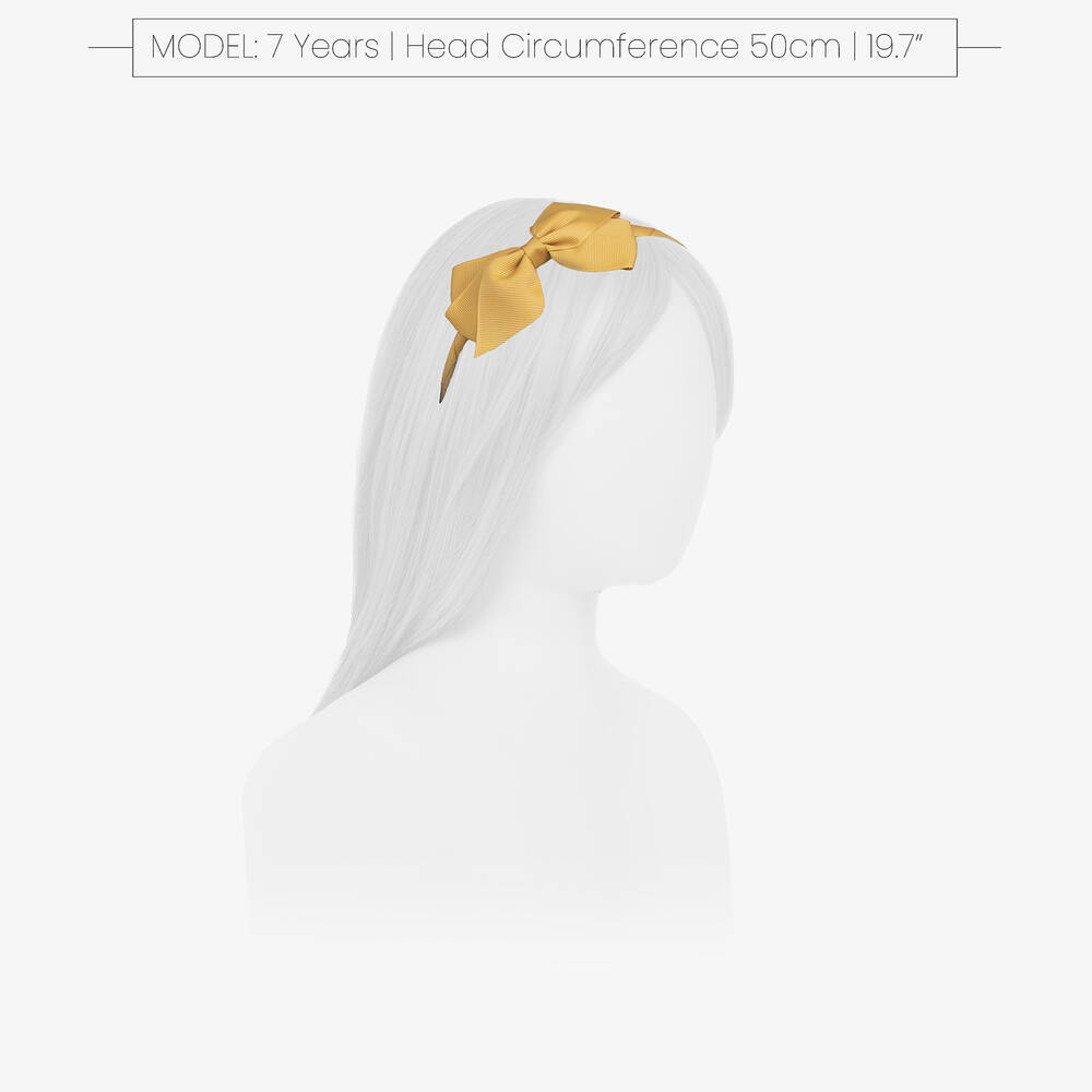 Peach Ribbons-Girls Yellow Ribbon Hairband | Childrensalon
