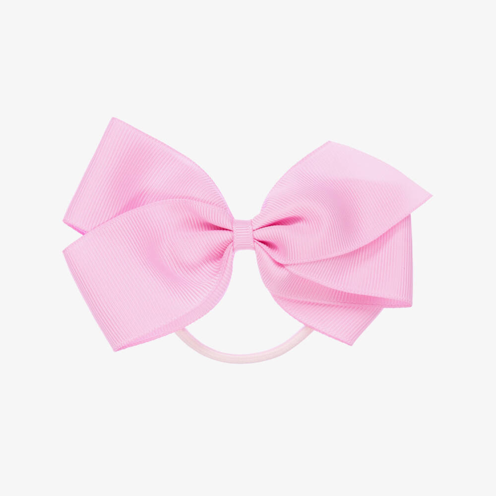 Peach Ribbons-رباط شعر مطاطي لون زهري  (12 سم)  | Childrensalon