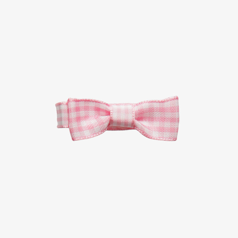 Peach Ribbons-Pink Gingham Hair Clip (4.5cm) | Childrensalon