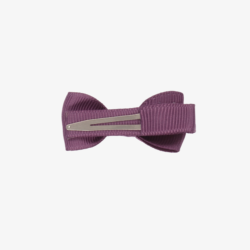 Peach Ribbons-مشبك للشعر فيونكة لون أرجواني (4.5 سم) | Childrensalon