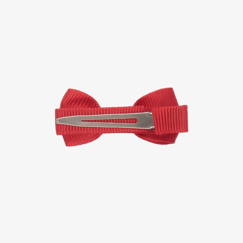 Peach Ribbons-Red Bow Hair Clip (4.5cm) | Childrensalon