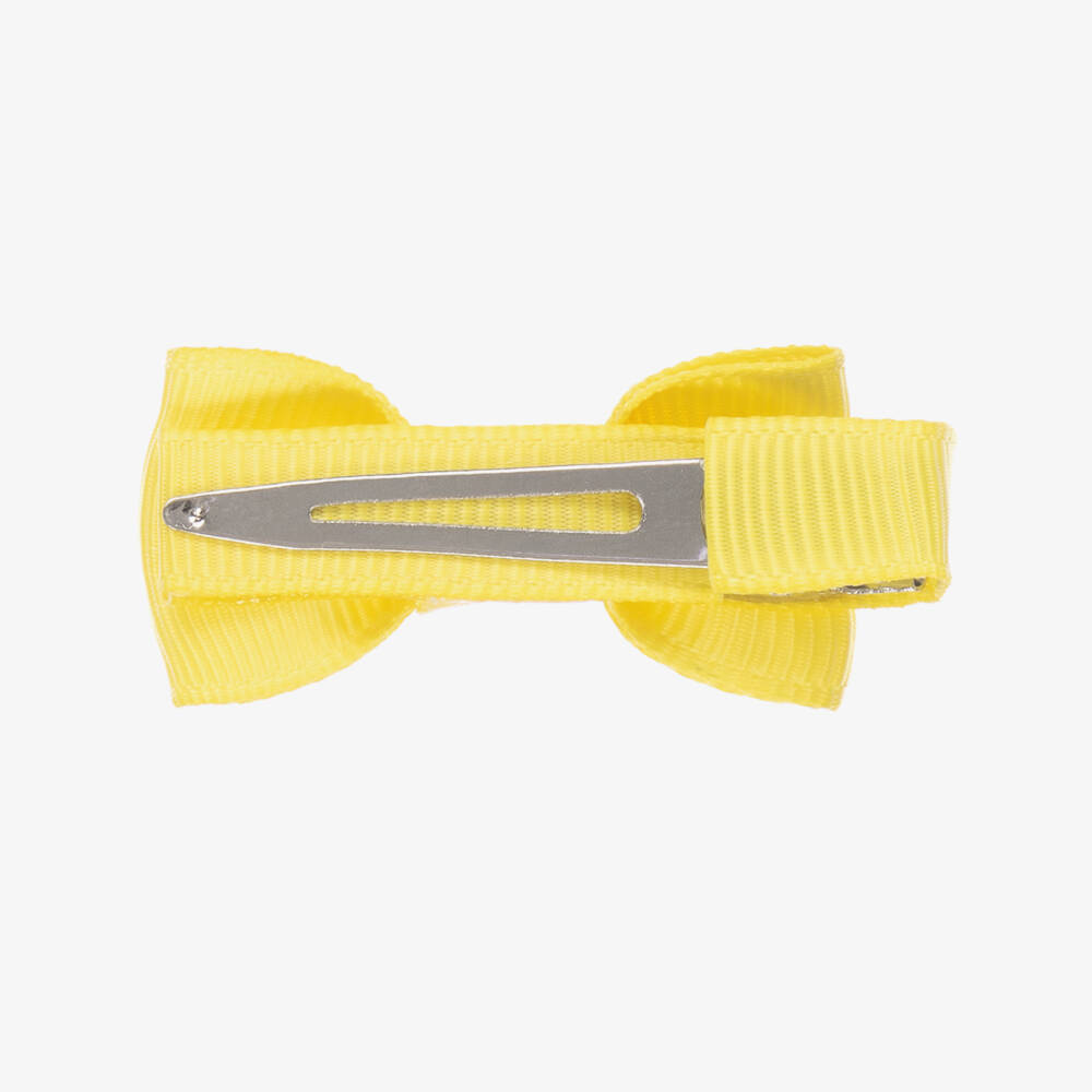 Peach Ribbons-Желтая заколка-бантик для волос (5см) | Childrensalon