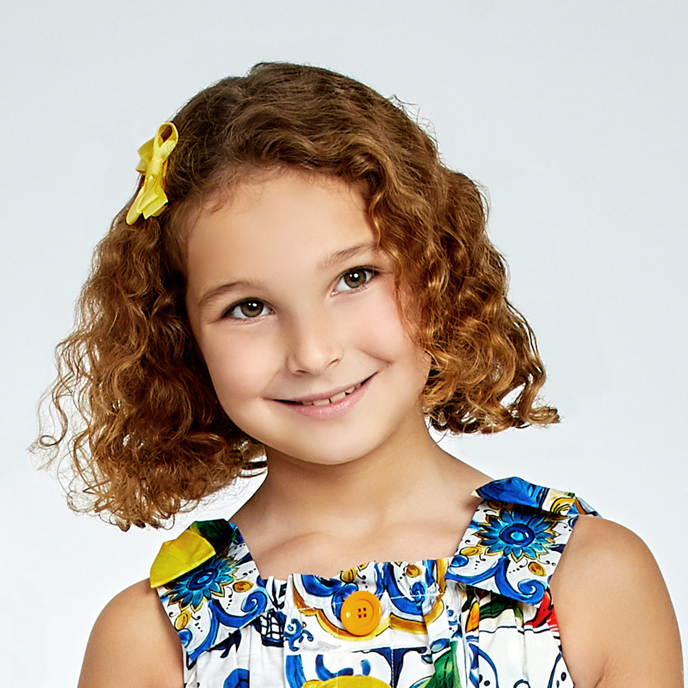 Peach Ribbons-Yellow Bow Hair Clip (7cm) | Childrensalon