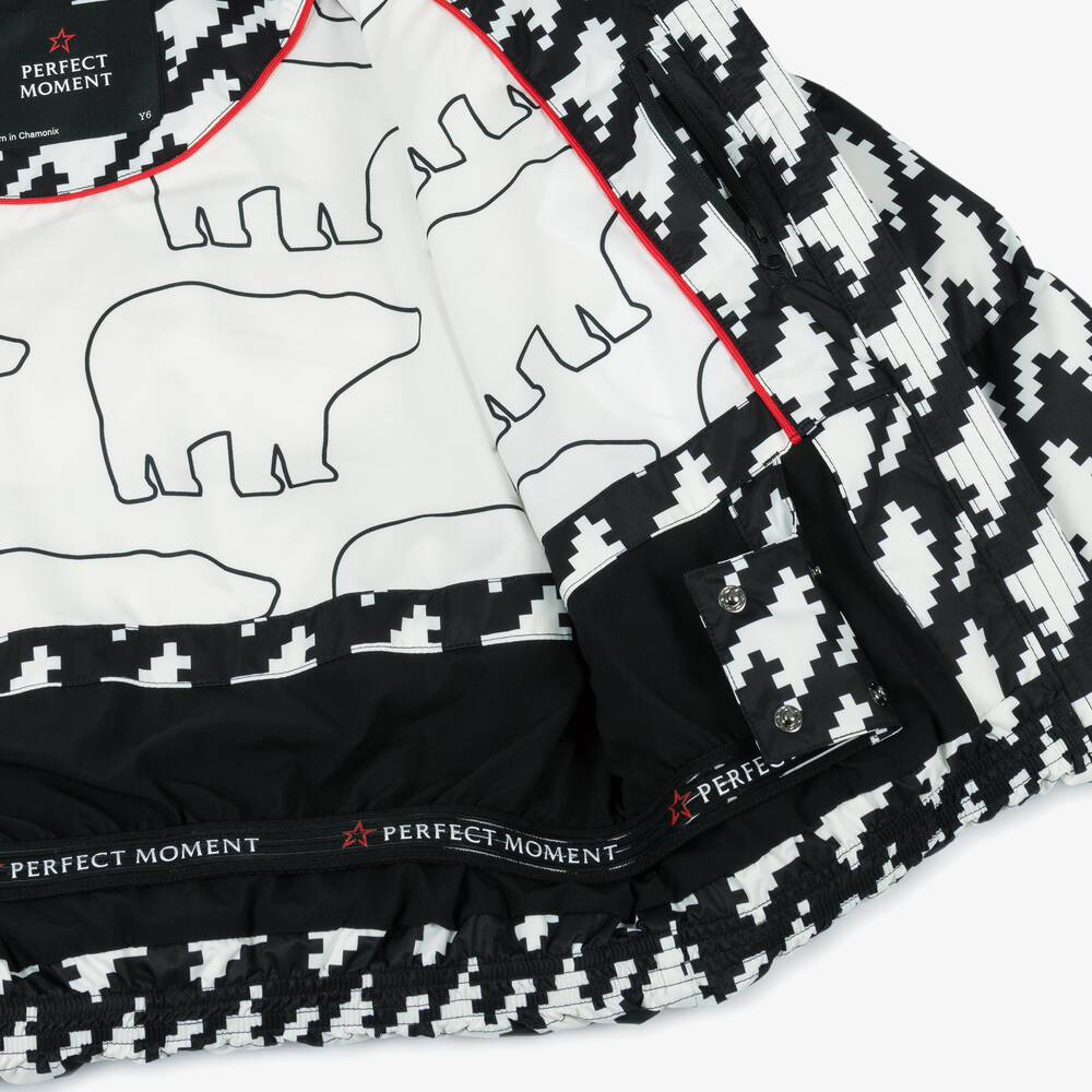 Perfect Moment-Black Houndstooth Print Ski Jacket | Childrensalon