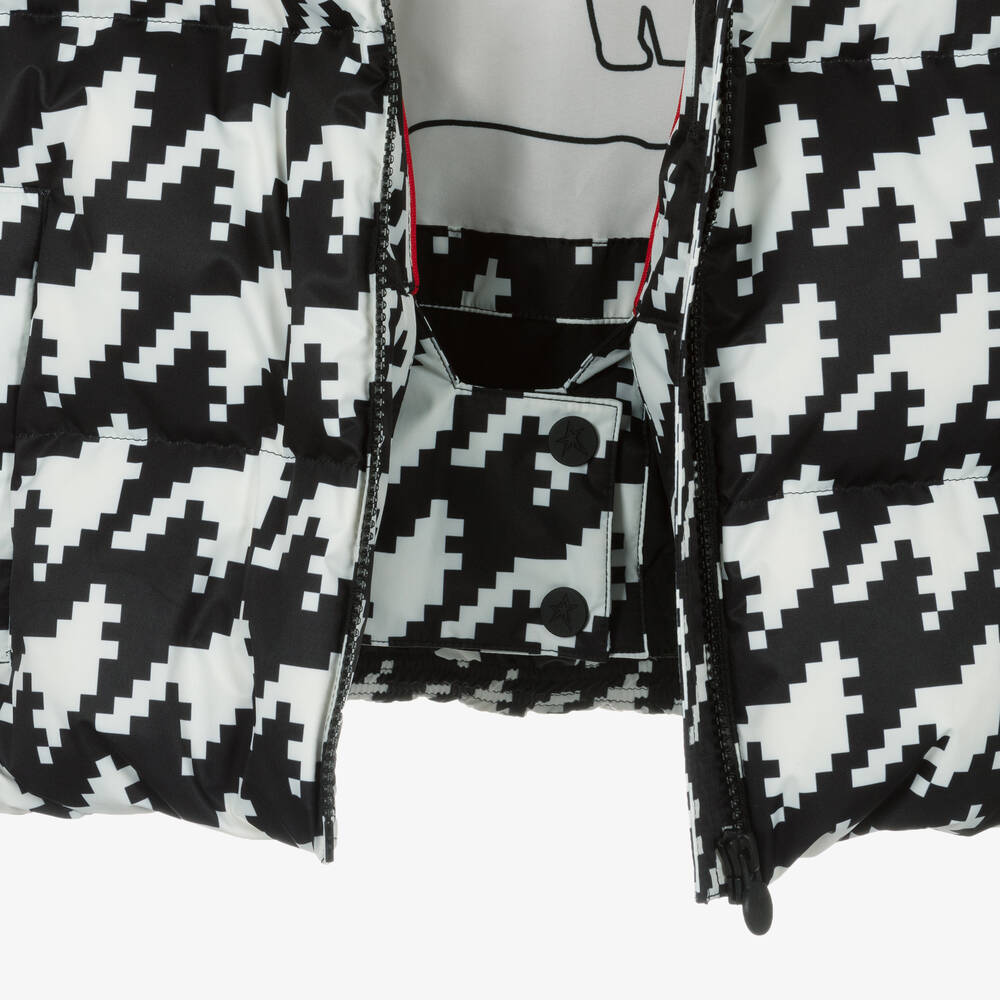 Perfect Moment-Black Houndstooth Print Ski Jacket | Childrensalon