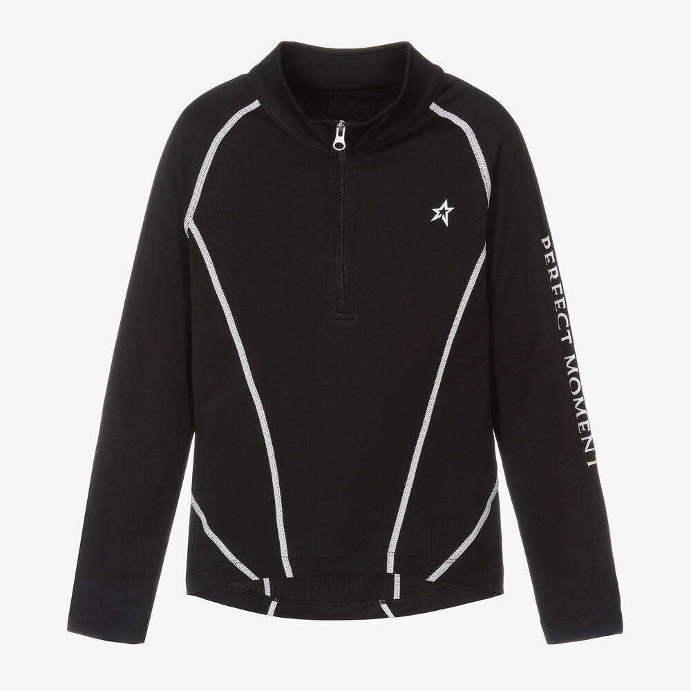 Perfect Moment-Черный термотоп с полумолнией для детей | Childrensalon