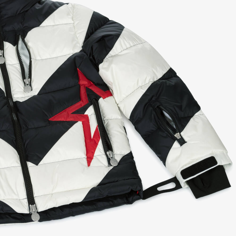 Perfect Moment-Black & White Down Padded Ski Jacket | Childrensalon