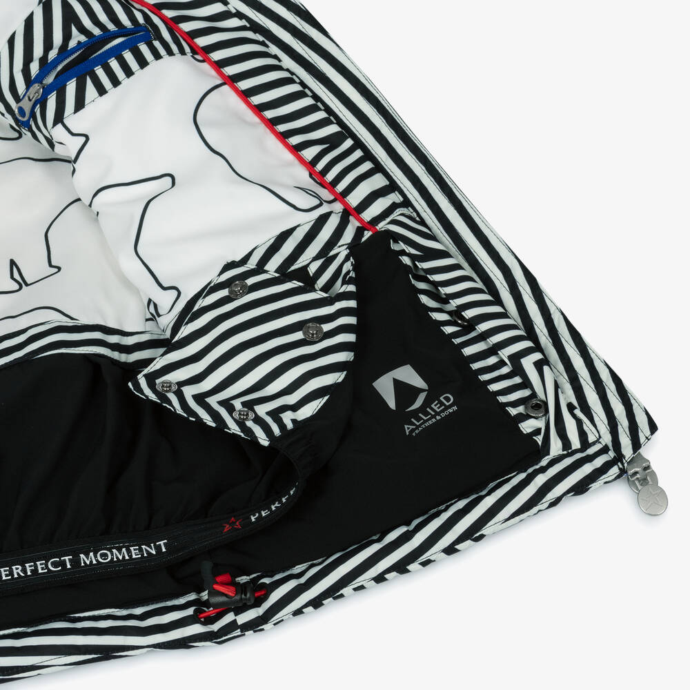 Perfect Moment-Black & White Down Padded Ski Jacket | Childrensalon