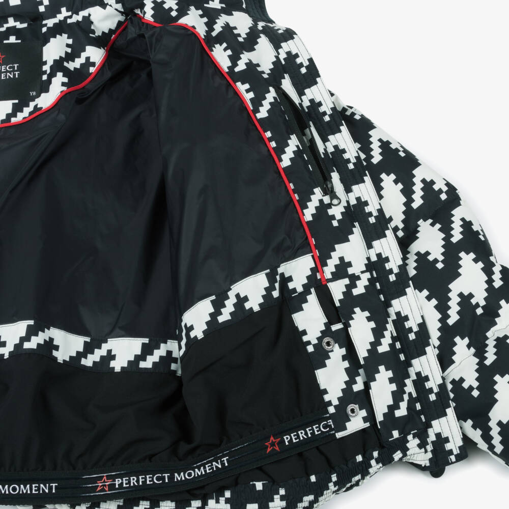 Perfect Moment-Black & White Houndstooth Nuuk Down Padded Puffer Ski Jacket | Childrensalon