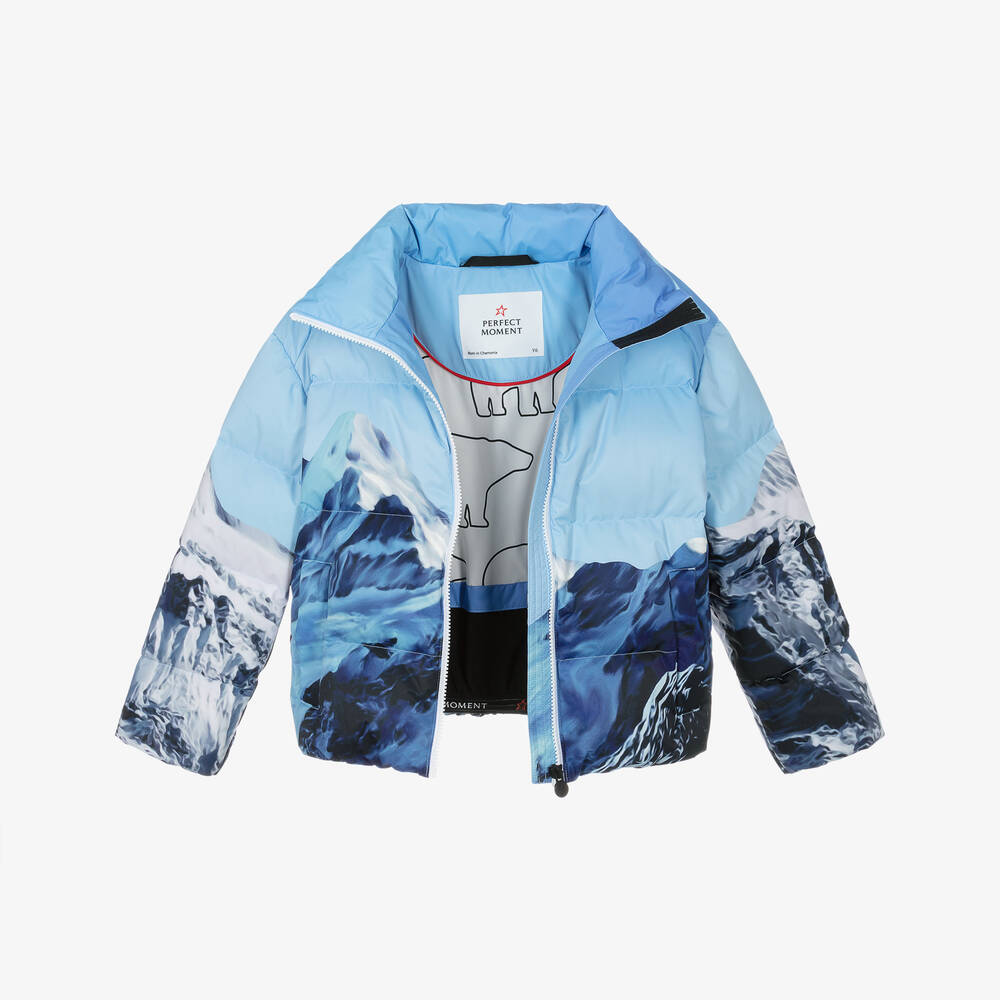 Perfect Moment-Blue Mountain Print Ski Jacket | Childrensalon