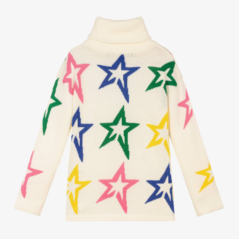 Perfect Moment-Girls Ivory Star Merino Wool Sweater | Childrensalon
